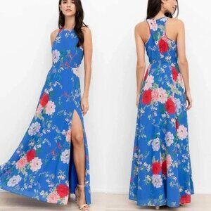 Yumi Kim Blue Floral Racerback Maxi Dress